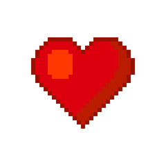 Heart. Pixel Art Style. Vector