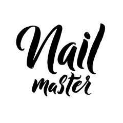 Nail Typography Square Poster. Vector lettering. Calligraphy phrase for gift cards, scrapbooking, beauty blogs. Typography art.