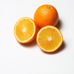 orange on a white