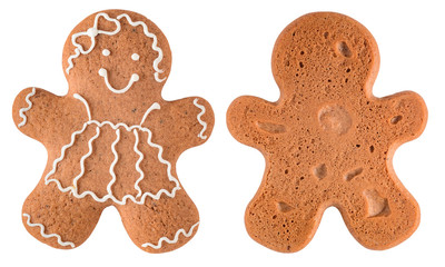 Gingerbread girl isolated on white