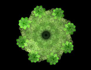 Lacy colorful clockwork pattern. Digital fractal art design. Abstract design of sacred symbols signs geometry.