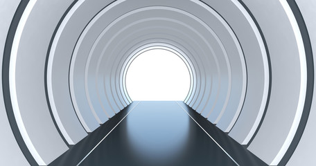 Futuristic circular tunnel