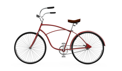 Fototapeta na wymiar Red bicycle, Bike theme elements, Street speed sport bicycle, Bi