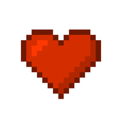 Obraz premium Heart. Pixel Art Style. Vector