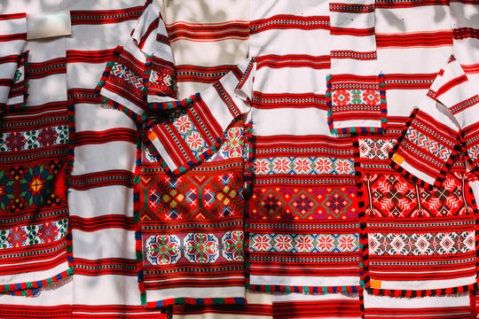 Slavic Traditional Pattern Ornament Embroidery. Culture of Belarus