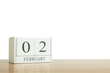 Closeup surface white wooden calendar with black 1 january word