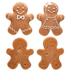 Gingerbread couple. The front and bottom sides