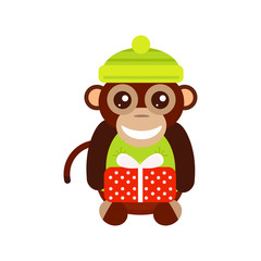 Monkey animal fun character vector illustration.