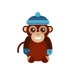 Monkey animal fun character vector illustration.