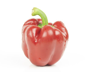 red sweet pepper isolated on white background