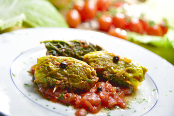 Cabbage rolls in tomato sauce