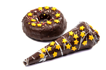 doughnut or donut isolated on white background cutout