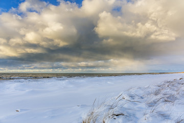Fototapeta premium Lake Huron Shoreline in Winter