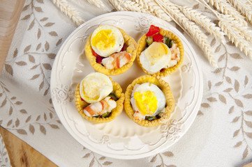 appetizer with quail eggs