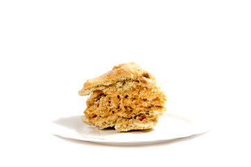 homemade cake, sweet pastry, covered with icing