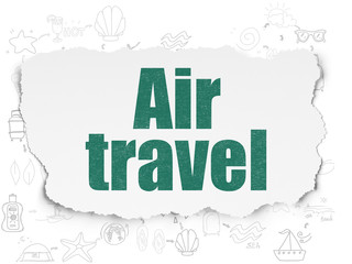 Vacation concept: Air Travel on Torn Paper background