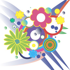 Fototapeta premium abstract flower with colorful circles