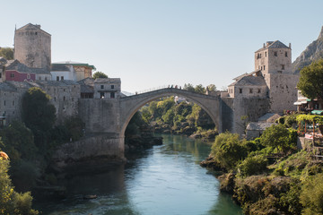 Fototapeta na wymiar Stari Most, Old Bridge in Mostar, Bosnia and Herzegovina, Europe