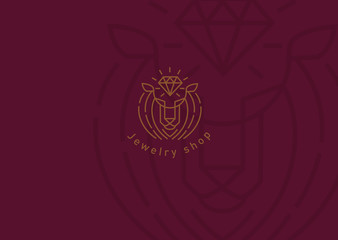 Creative logo, the lion and the jewel