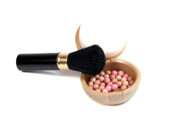 tone powder makeup isolated on white background