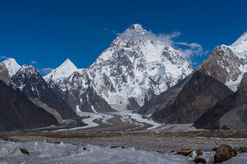 Prachtige K2-berg en Angel-piek, K2-trektocht, Pakistan