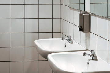 Bathroom interior with sink and faucet