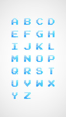 Vector low poly alphabet font. Creative geometric font ABC