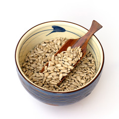 sunflower seeds on a white background
