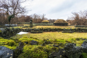 Obraz premium old cemetery in jeju island