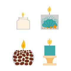 Vector candles romantic wax party decoration.