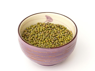 mung beans on a white background