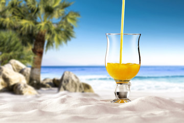 sea sand and orange juice 