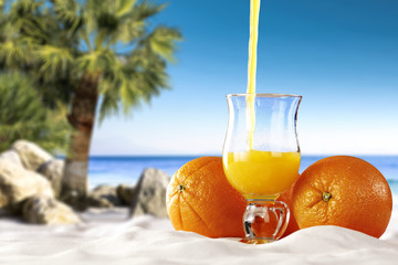 sea sand and orange juice 