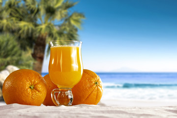 sea sand and orange juice 