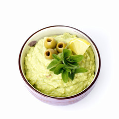 guacamole on a white background