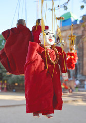 Traditional handcraft Monk puppets made of wood