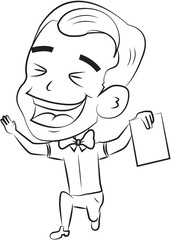 Student being happy holding a papper in the hand