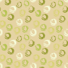 Seamless pattern with hand drawn grunge circles. Ink illustration.