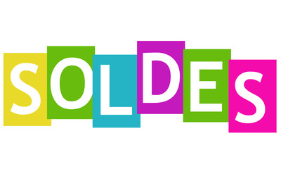 soldes affiche arc en ciel