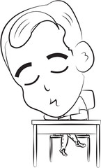 Student falling asleep