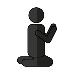 silhouette human praying icon vector illustration design