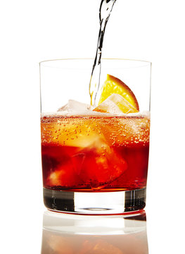 Negroni cocktail in glass