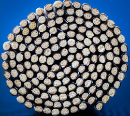 Single bamboo sticks mat rolled, side shot