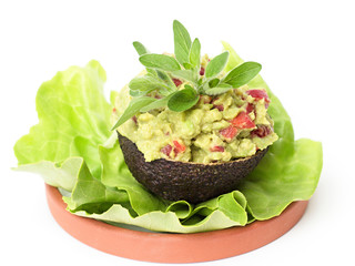 guacamole on a white background