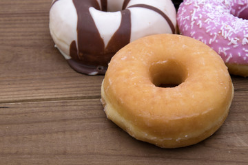 donuts and Bagels on antique wood