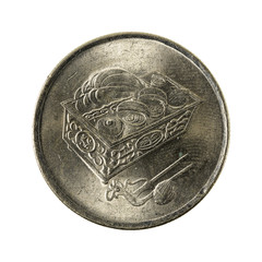 20 malaysian sen coin (2006) reverse isolated on white backgroun © Henning Marquardt