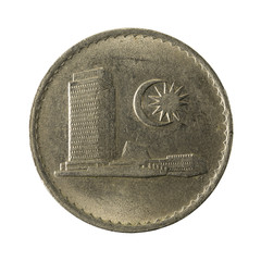 50 malaysian sen coin (1983) reverse isolated on white backgroun © Henning Marquardt