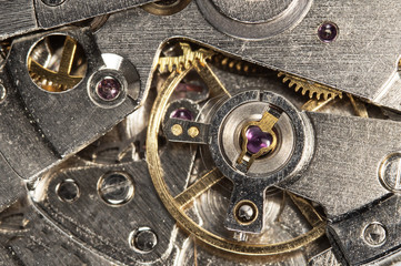 Fototapeta na wymiar clockwork vintage mechanical watch, high resolution and detail