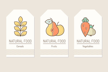 Set of card templates with outlined plant food signs