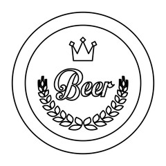 contour beer related emblem icon image, vector illustration